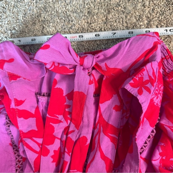 Abel The Label Anthropologie Charlotte Backless Pink Floral Maxi Dress XS tie - Picture 11 of 14